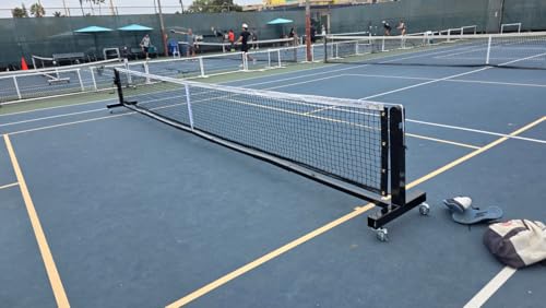 Spartan Pickleball Portable Net System, US Steel, 36" High x 22' Long, 128 lbs, Heavy Duty with Wheels, Indoor & Outdoor Use