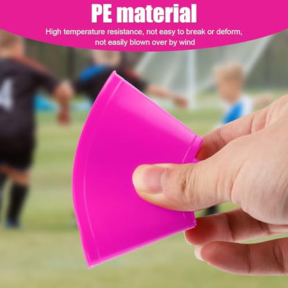 15pcs Soccer Cones for Sports Training, Mini Football Cones Flexible Agility Sports Cones Small Practice Cones for Football Basketball Running Drills Sports Games Field Cone Markers Kids (Rose Red)