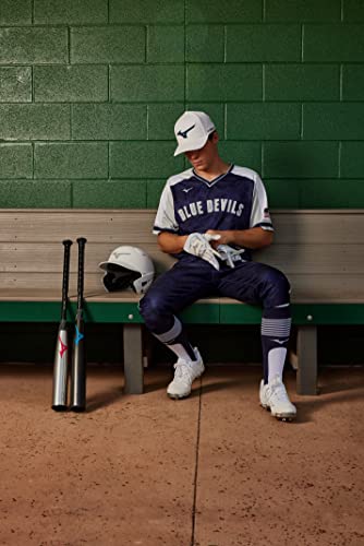 Mizuno B-303 Baseball Batting Gloves | Pair | Adult and Youth | Full Grain Leather Palm | AirMesh Inserts | QuikAdjust Wrist Tab - color: White/Red, size: X-Large, style: B-303 Youth Baseball Batting Glove
