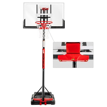 Basketball Hoop 4.7-10ft Adjustable Portable Basketball Goals System with 44-48 Inch Angle Adjustable Backboard, for Youth and Adults Outdoor Indoor Use - style: 44 inch Backboard
