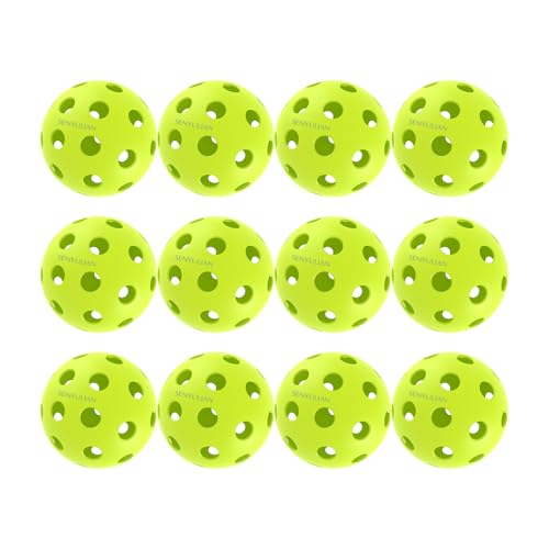 Pro-Grade 40-Hole Outdoor Pickleball Balls - Pro-Player Tested with Wind-Resistant Design, Built for Durability & Precision for Competitive Play - color: Green, size: 12