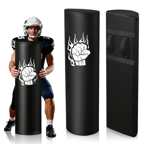Football Tackle Dummy - 2 Pcs Athletic Agility Dummy with Heavy-Duty EPE Foam, Portable Handles, Semi-Circular Design, Footwork Drills Sports Training for Youth & Adults