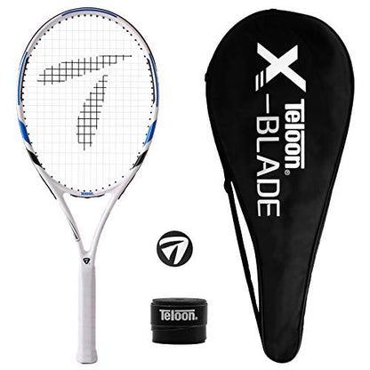 Teloon Recreational Adult Tennis Rackets-27 inch Tennis Racquet for Men and Women College Students Beginner Tennis Racket. - color: V4-White and Blue