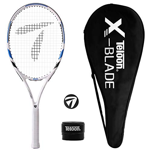 Teloon Recreational Adult Tennis Rackets-27 inch Tennis Racquet for Men and Women College Students Beginner Tennis Racket. - color: V4-White and Blue