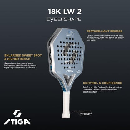 STIGA Cybershape Padel Racket - size: 18K LW