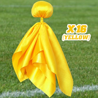 Ahuimeius 16 Pcs Yellow Penalty Flag Football Flags, Referee Flag, Lacrosse,Sports Fan for Football Games Party Accessory Referee Game Party