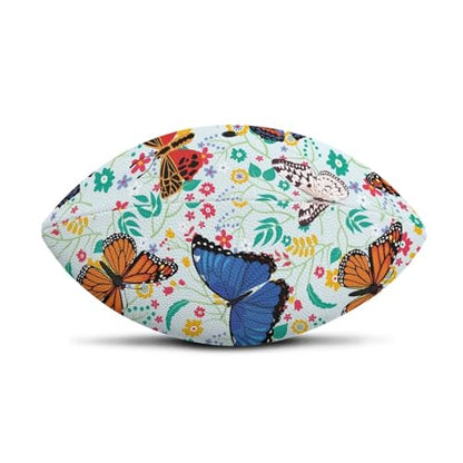 SYtrade Recreational Football Game Footballs PU Composite Leather Footballs for Training Indoor Outdoor - color: Butterfly Flower Blue