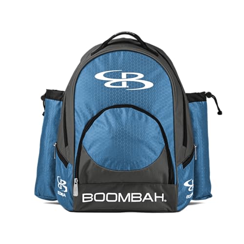 Boombah Tyro Baseball/Softball Bat Backpack - 20" x 15" x 10" - Holds 2 Bats up to Barrel Size of 2-5/8" - color: Charcoal/Columbia Blue_C23