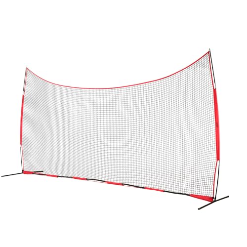 VEVOR 7X7ft/12X9ft/16X10ft/20x10ft Barricade Backstop Net, Ball Sports Barrier Netting, Portable Practice Net for Baseball Softball Lacrosse Hockey Basketball Equipment Training Net
