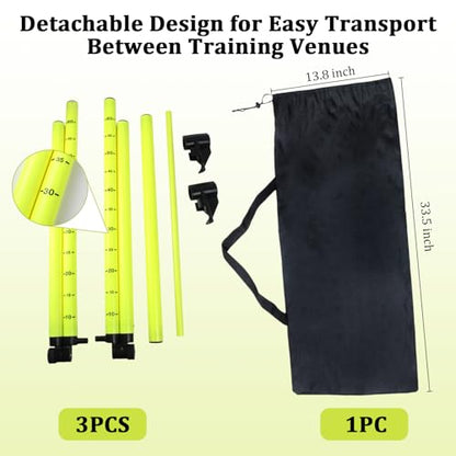3PCS Adjustable Height Hurdles Training Equipment, Agility Hurdles with Storage Bag, Removable Track Hurdle, Speed Training Equipment for Soccer, Football and Track & Field Sports