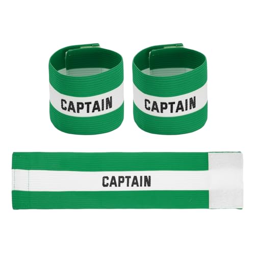 Soccer Captain Armbands, Adjustable Captain Bands Soccer Elastic Armband - color: Green,White