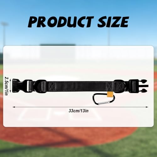 Baseball Glove & Gear Hanger Clip, Adjustable Baseball Glove Loop Holder Bag Attachment Accessories Parts Strap D-Ring Hooks for Fence Players & Drying Sports Equipment - color: Black