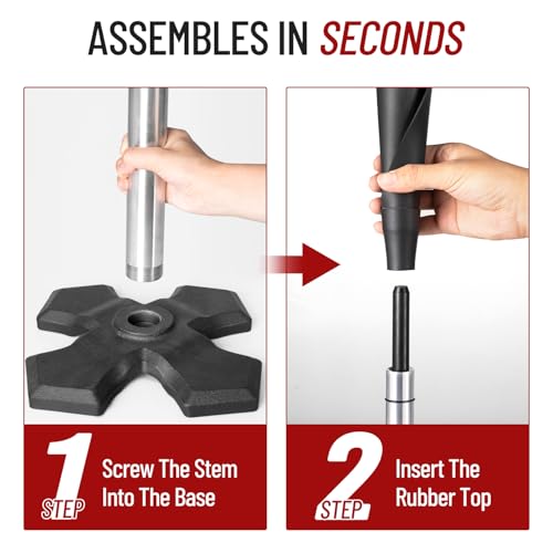 Pro Hitting Tee - Premium Batting Tee for Baseball/Softball with Weighted Base,Flexible Rubber Top, Aluminum Baseball Tee, Easy Adjust Height 24"-46" Softball Tee For All Age & Skill Level Players