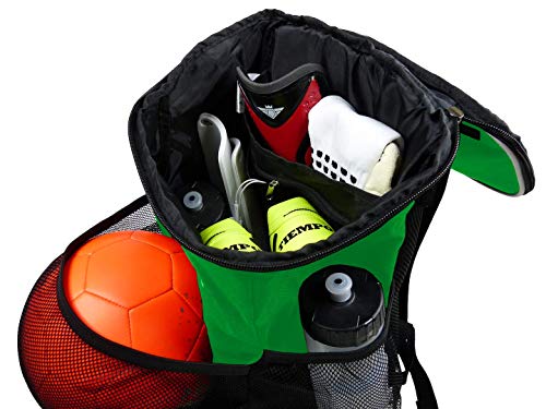 Soccer Backpack with Ball Holder Compartment - for Boys & Girls | Bag Fits All Soccer Equipment & Gym Gear (Black) - color: Green