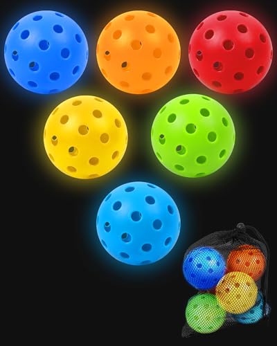 HOTWIND 6 Pack Glow in The Dark Backyard Golf Balls 3" Replacement Practice Balls with Storage Bag Fun Night Golfing Gift for Men Women Family Outdoor Party Play - style: 6 Glow in the Dark Golf Balls
