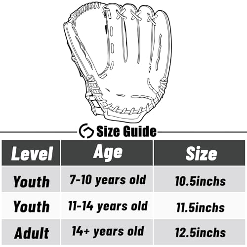 Baseball Glove,Baseball Softball Mitt with Ball for Kids Youth Adults Training and Beginner,Right Hand Throw,Left Hand Glove - color: Urban X-Flash, size: 10.5"