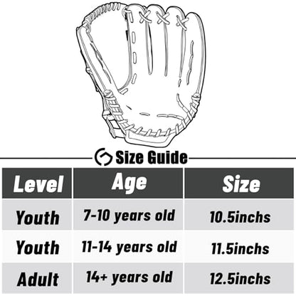 Baseball Glove,Baseball Softball Mitt with Ball for Kids Youth Adults Training and Beginner,Right Hand Throw,Left Hand Glove - color: Urban X-Flash, size: 10.5"
