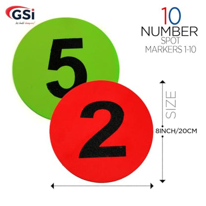 GSi Spot Markers – Non-Slip Non-Toxic Poly Spots – Floor Markers for PE, Sports & Classroom Activities - size: 6.⁠ ⁠Number
