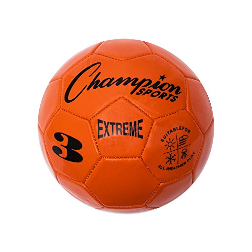 Champion Sports Extreme Series Soccer Ball – Sizes 3, 4, 5, Soft Touch, All Weather, High Air Retention, Youth & Adult League Balls for Training, Games, Outdoor & Indoor Play, Multiple Colors - color: Orange, size: Size 3