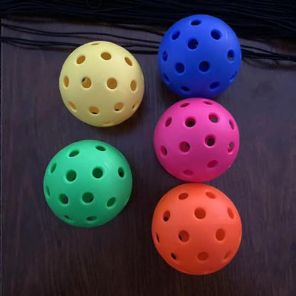 Yiju Pickleball Trainer Pickleball Training with 40 Holes Pickleball Ball Rope Exercise Convenient Self Study Pickleball Equipment, Rose red