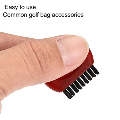 MECCANIXITY Mini Golf Club Brush Pocket Dust Groove Cleaner - color: Red