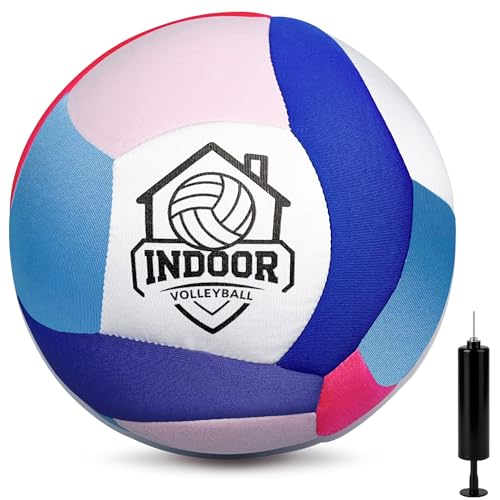 Official Size 5 Soft Indoor Volleyballs for Practicing, Safe and Silent Fabric Volleyball Ball for Youth Beginners, Realistic Feel and Bounce Volleyballs Trainer for House Yard Training