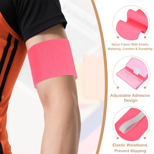 Captain Armbands, Adjustable Leader Arm Bands for Soccer Elastic Team Sport Arm Band-Fitting for Football/Volleyball/Rugby - color: Pink