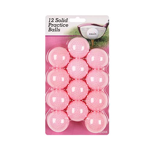 Intech Practice Golf Balls without Holes, Dimpled Limited Flight Plastic Golf Balls for Indoor and Backyard Fun (Assorted Colors) - color: Pink