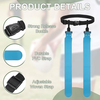 Flag Football, Adjustable Flag Football Belts with Belt and Flags Easy Tear Away - color: Sky Blue