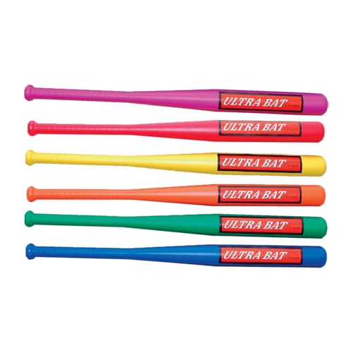 Champion Sports Ultra Bat Set - Assorted Colors - Hand-Eye Coordination - Durable Plastic Construction - Kids Backyard Plastic Baseball Bat - 30" Length - Set of 6