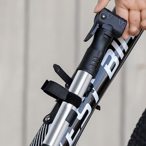 Mini Bike Pump Portable Frame Pump, High Pressure Shock Pump for Bike Shock, Air Ball Pump Inflator with Ball Pump Needles, Mini Pump Fits Standard Presta & Schrader - color: Black