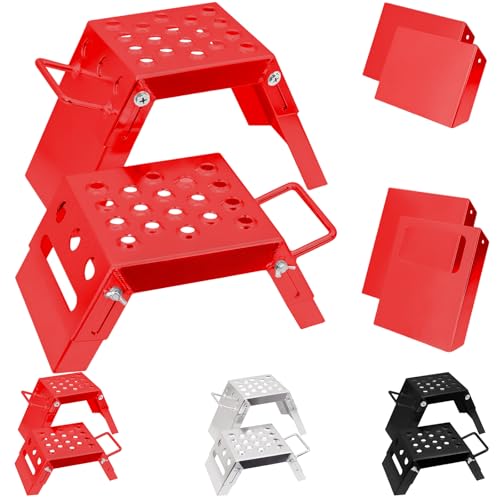 Adjustable 3-9" Starting Blocks Moto StartingBlock Motorsport Foot Stool Dirt Bike Accessories Providing Strong Support - color: Red