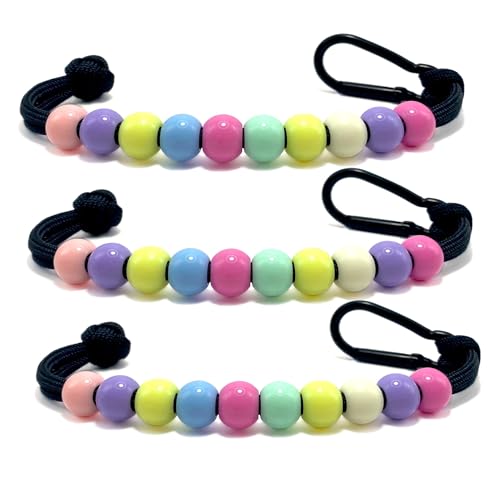 Pack 3pcs, Golf Beads Count Stroke Score Counter, Durable 550 lbs Paracord String with 10 Beads, Easy Scorekeeping, Hand-Braided with Clip - style: Pack 3pcs - Pastel Color