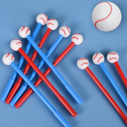 LiYiQ 100 Pcs Baseball Party Favor Cartoon Cute Fun Pens for Kids Kawaii Baseball Shape Gel Black Ink Pen Cute Baseball Pens for School Office Home Student Kids Present