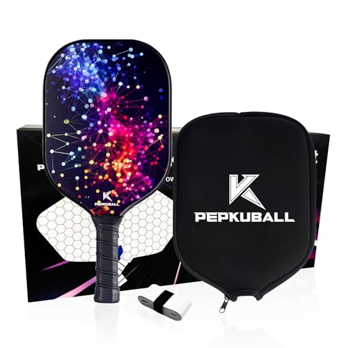 Premium Pickleball Paddles Set Fiberglass Carbon Fiber Pickleball Paddle Lightweight for Outdoor Indoor Use with Rackets for Men Women and All Ages - color: WB03-STARLIT SKY
