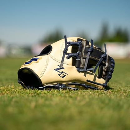 SSK Z5 Craftsman Infield Baseball Glove – 11.25” - 11.5” - 11.75” - 12” – Right & Left Hand Throw - color: Camel/Black/Navy, size: 11.5" - Right Hand Throw