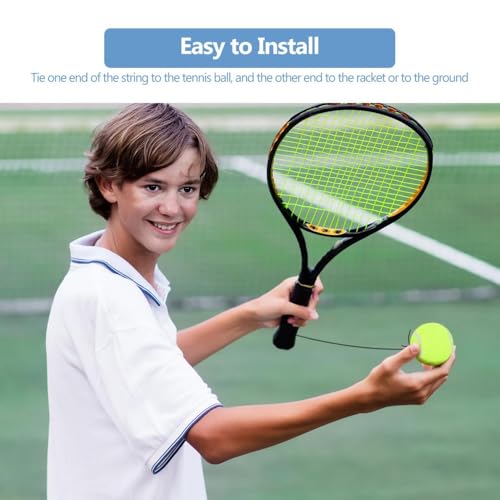 Tennis Ball with 4M Elastic String – Single Tennis Training Tool for Practice Tennis Skills,Rebound Control for Beginners Indoor Outdoor