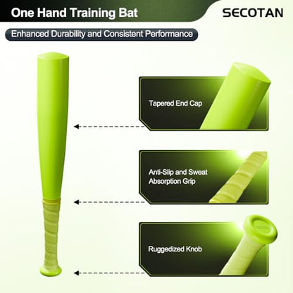 Baseball Bat, Aluminum One Hand 17-Inch Training Bat, Softball Bat, Home/Car/Self Defense, Batting Practice, Aluminum Bat, Truck Tire Checker Bat - color: Neon Yellow