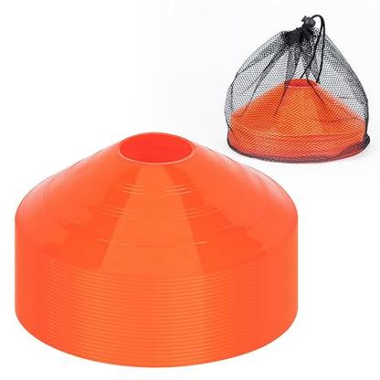 CARTMAN Plastic Training Cones (Set of 12/24 Pack 9" or 12/24 Pack 7" or 12/24 Pack Disc Cone) Agility Soccer Cones, Indoor Outdoor and Festive Events Field Marker Agility Cones