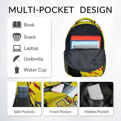 Mercuryelf Personalized Softball Backpack for Girls - Custom Name Kids Monogram School Bookbag for Players/Travel/Team - color: Yellow