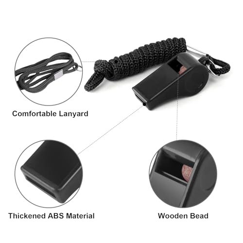 8-Pack Colorful Plastic Whistles with Lanyards - 120dB Loud Sports Whistles for Coaches, Teachers, Emergency Kits & Events