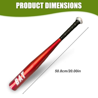 Baseball Bat 20 Inch Portable Sturdy Aluminum Alloy Metal Baseball Bat Stick Lightweight for Outdoor Practice Training