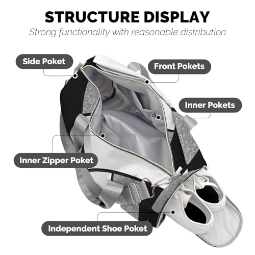 Personalized Custom Volleyball Gray Print Travel Duffel Bag Large Capacity Multifunctional Sports Daypack with Name - color: Volleyball 4