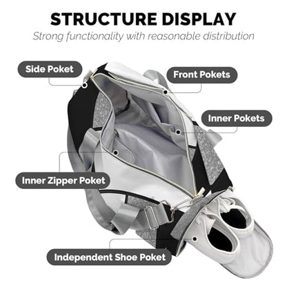 Personalized Custom Volleyball Gray Print Travel Duffel Bag Large Capacity Multifunctional Sports Daypack with Name - color: Volleyball 4