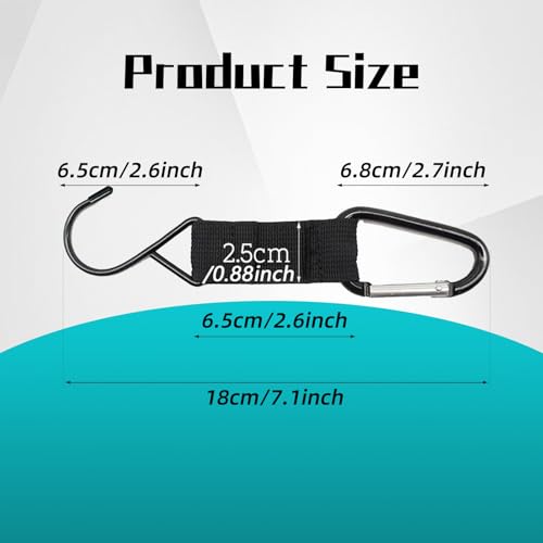 Carabiner Fence Hooks, Fence Hook for Tennis Baseball Bag, Hanging Nylon Safety Metal Buckle Hooks for Outdoor Sports Backpacks Water Cups Camping Equipment