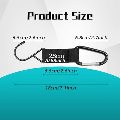 Carabiner Fence Hooks, Fence Hook for Tennis Baseball Bag, Hanging Nylon Safety Metal Buckle Hooks for Outdoor Sports Backpacks Water Cups Camping Equipment