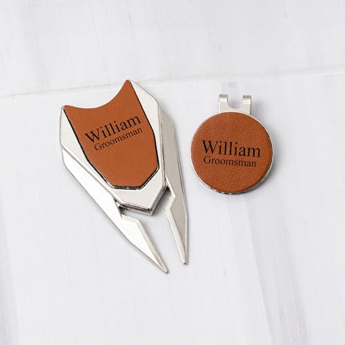 Personalized Divot Repair Tool Set, Engraved Golf Ball Marker Set for Men, Custom Golf Turf Tools Gift for Dad Golfer Groomsman