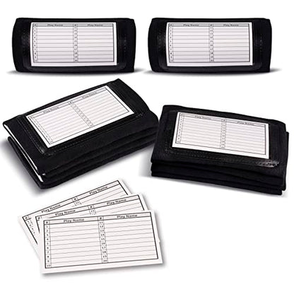 Playsheet Wristband Single Window - Softball, Football, Baseball - Adult Size Armband Playbook - 10 Pack (Black)