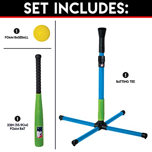 Franklin Sports Youth Batting Tee - Adjustable Height Plastic Training Tee for Kids + Toddlers - 23" to 33" Inches - style: XT Batting Tee – Blue