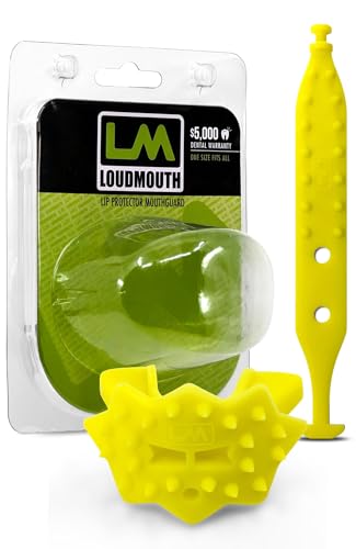 Loudmouth Football Mouth Guard - 3D SpikeSurge Football Mouthpiece with Strap, Fits Adult & Youth, Mouth Guard Football Accessories (Duck Fluorescent Yellow) - color: Duck Fluorescent Yellow